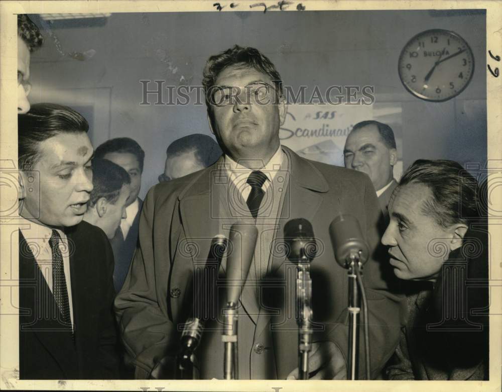 1956 Press Photo Dimitri Sheplov, Soviet foreign minister at NY press conference