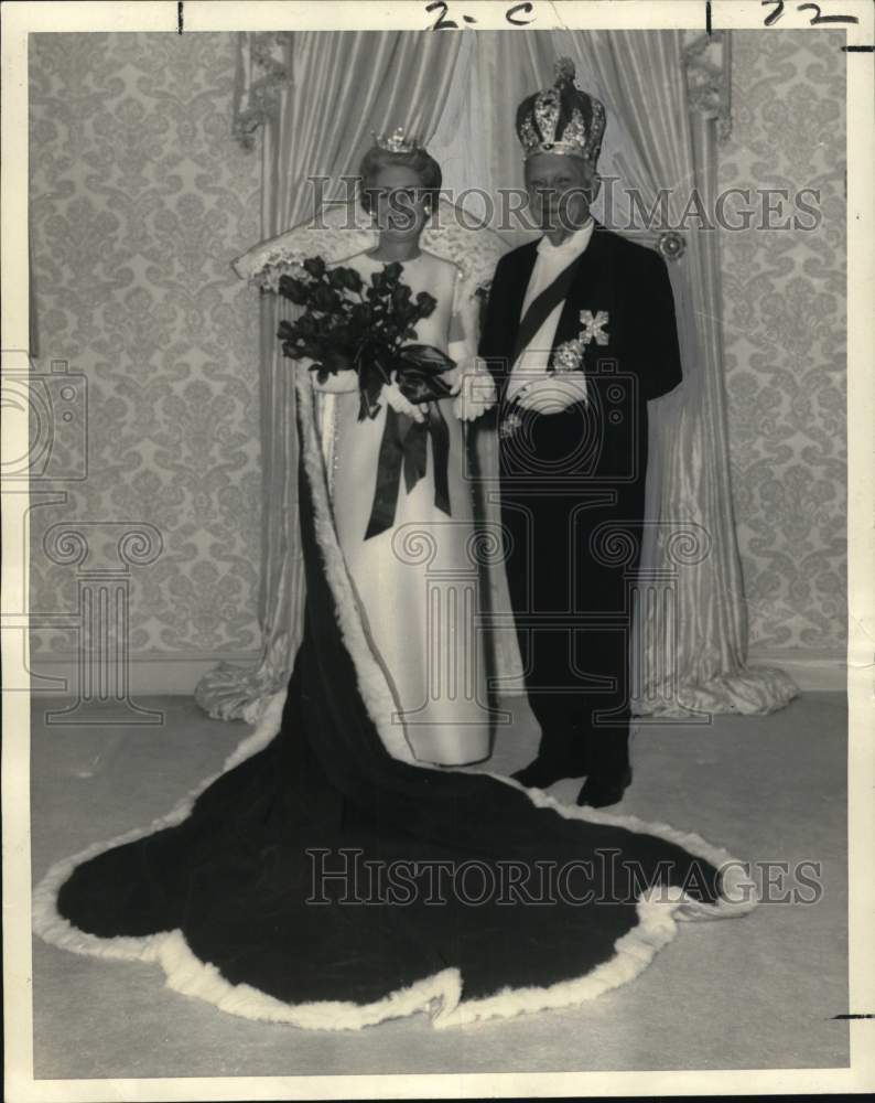 1968 Press Photo Albert B. Plauche & Louise A. Landry- Krewe of Slidellians