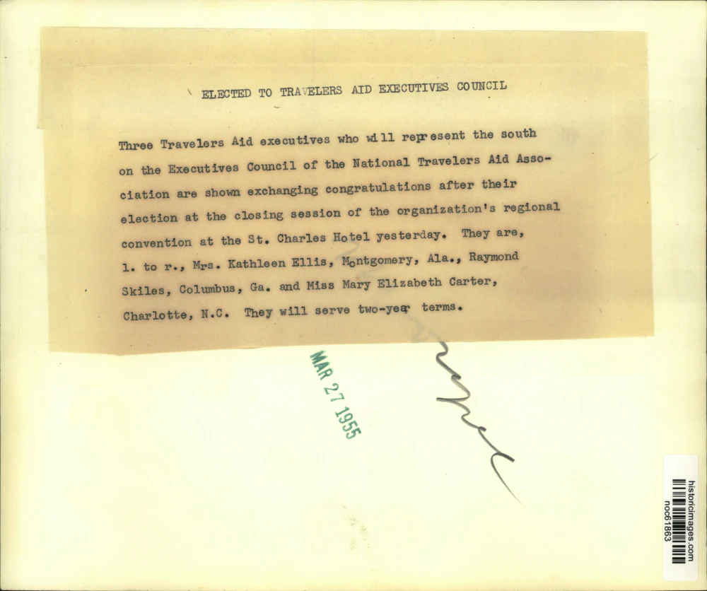 1955 Press Photo Travelers Aid southern executives elected in New Orleans - Image 2