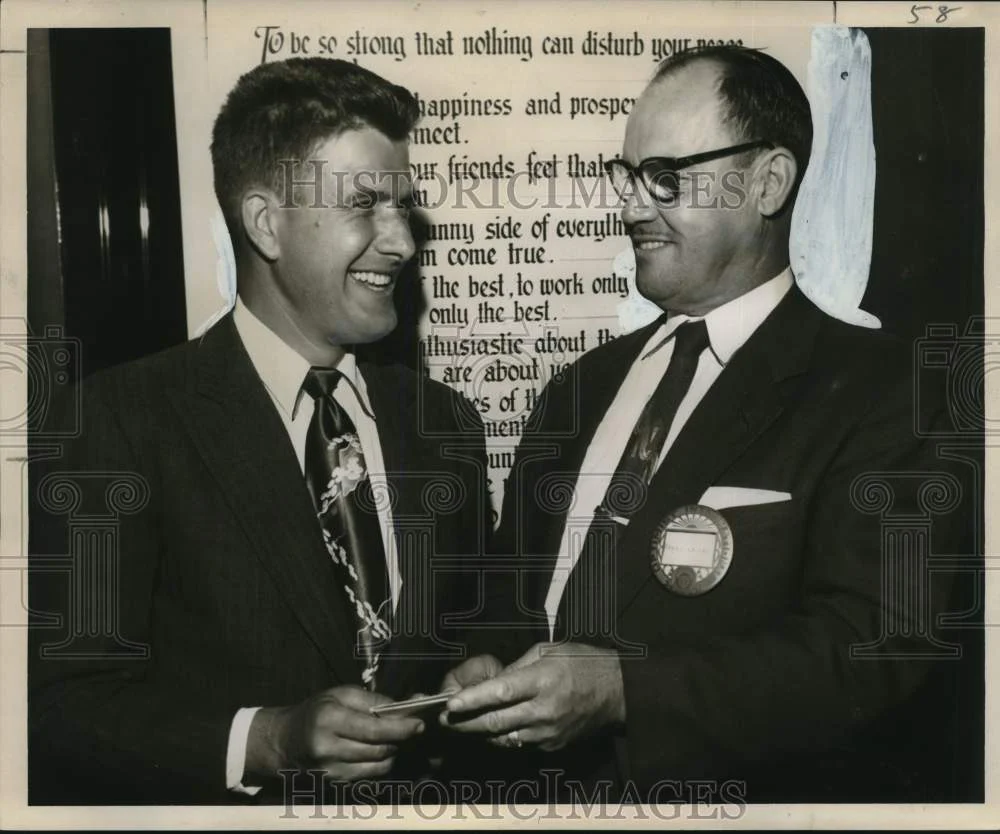 1955 Press Photo Albert Trochesset, Jr. Wins Optimist Club Savings Bond Award