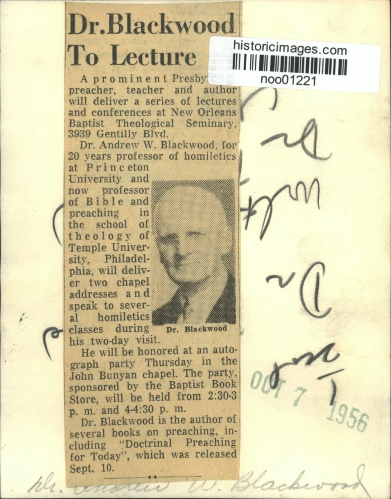 1956 Press Photo Dr. Andrew W. Blackwood, professor at Princeton University - Image 2