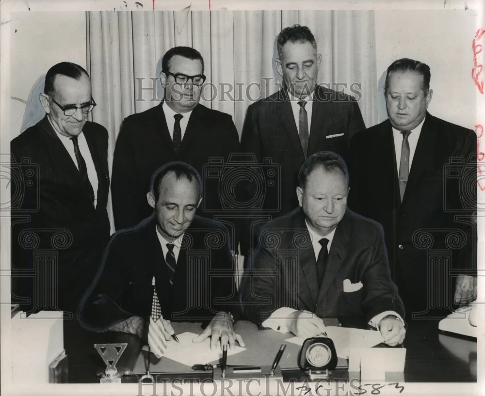 1967 Press Photo Postmasters at a joint Postal services day ceremony in Gretna