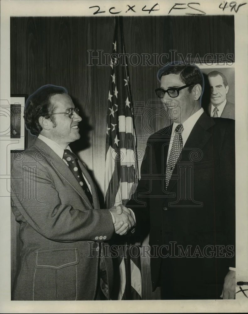 1974 Press Photo James H. Byrne and Paul V. Burke, Postmaster Generals