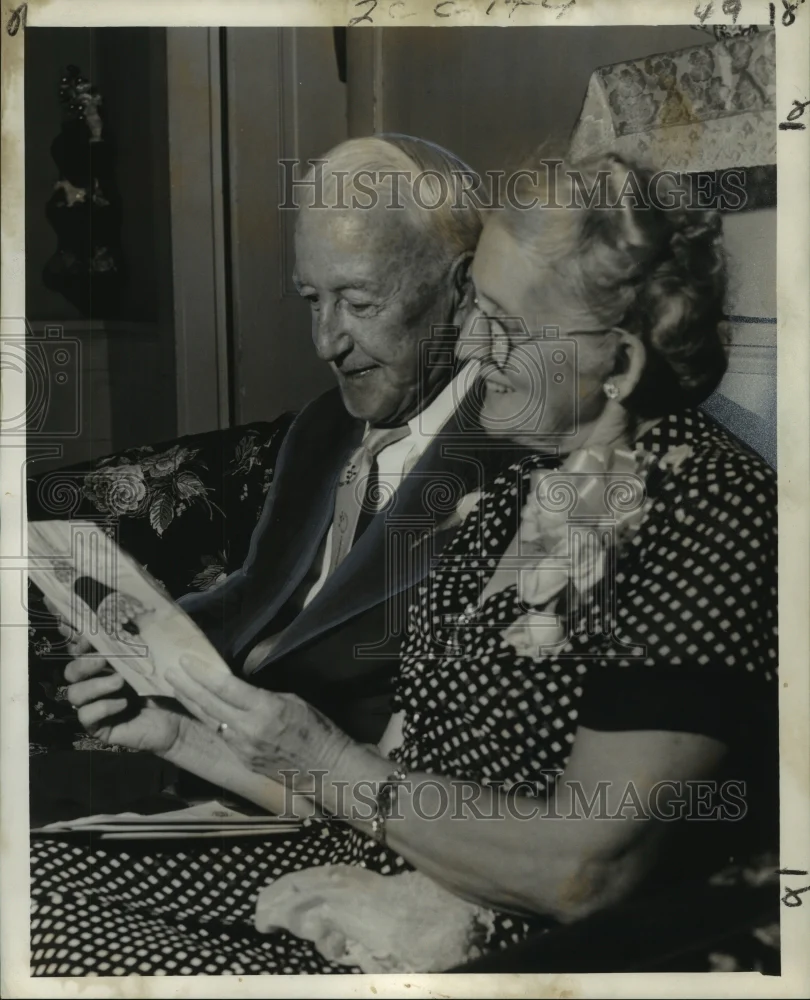 1956 Press Photo Mr. and Mrs. Joseph E. Discon Sr. and 50th Wedding Anniversary