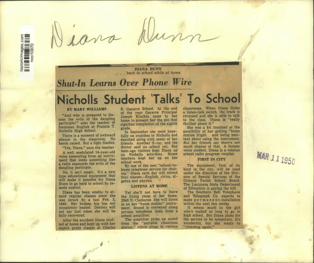 1950 Press Photo Diana Dunn, teacher at Francis T. Nicholls High School - Image 2
