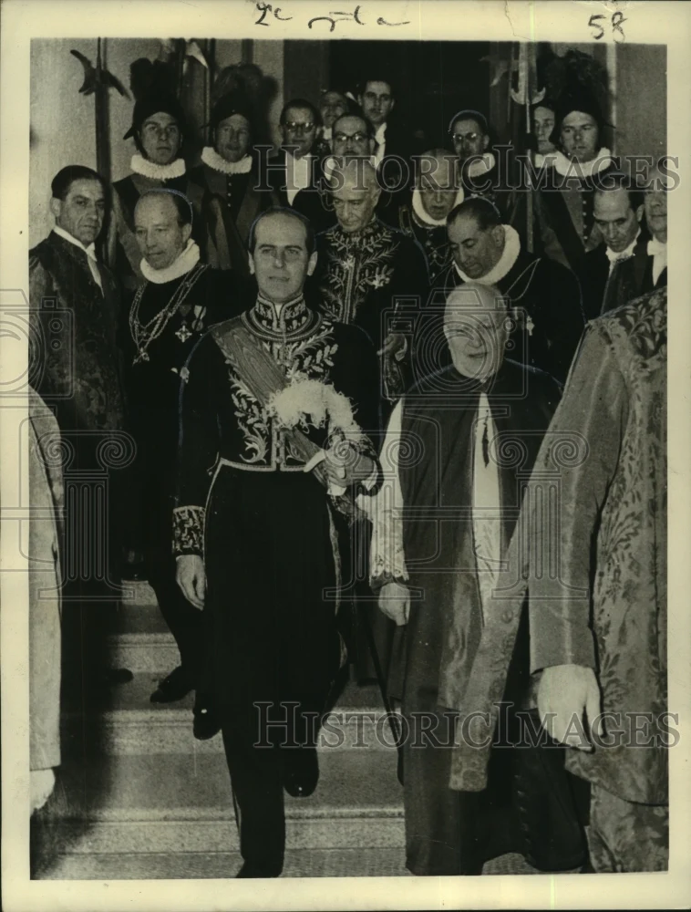 1955 Press Photo Argentine Ambassador to the Holy See Has Audience with Pope