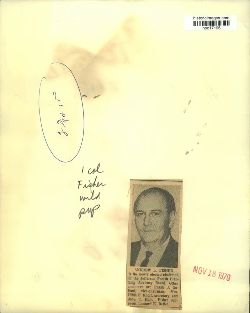 1970 Press Photo Andrew L. Fisher, chairman, Jefferson Parish Planning Advisory - Image 2