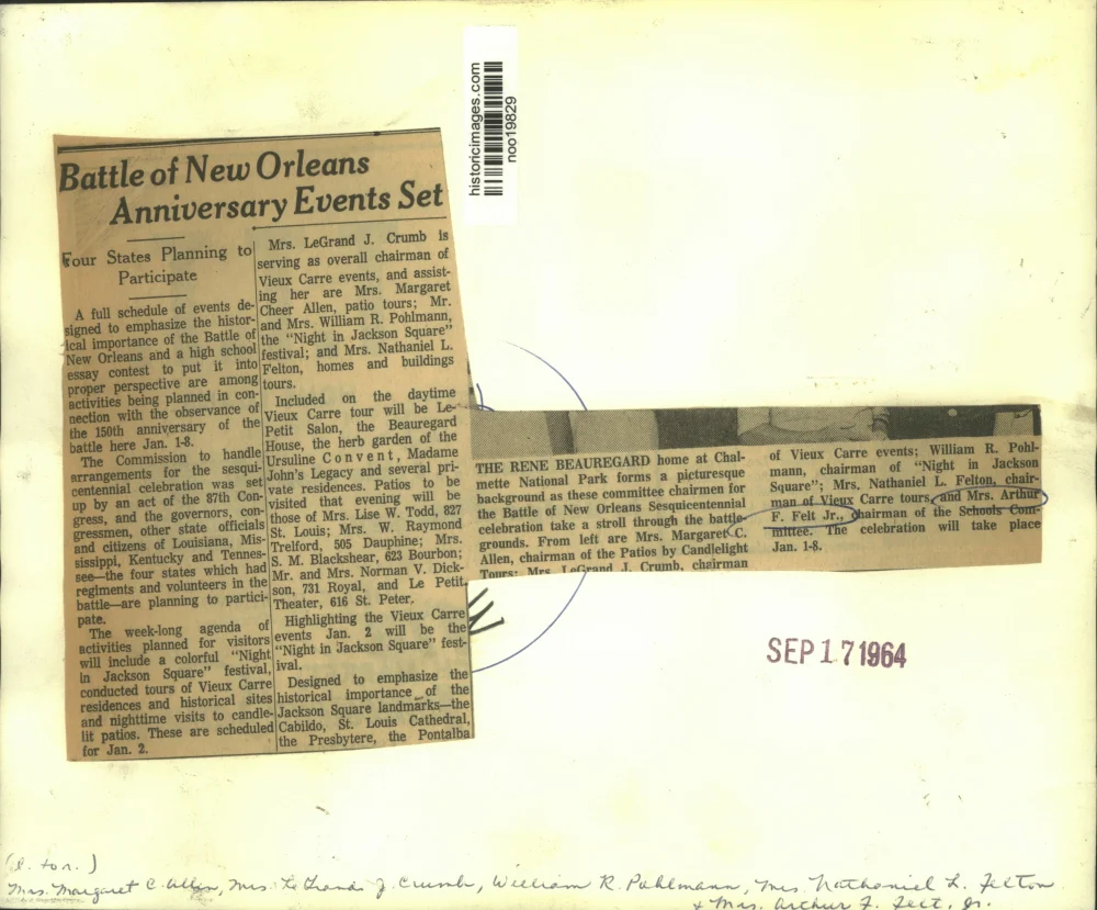 1964 Press Photo Committee Chairmen for the Battle of New Orleans Celebration - Image 2
