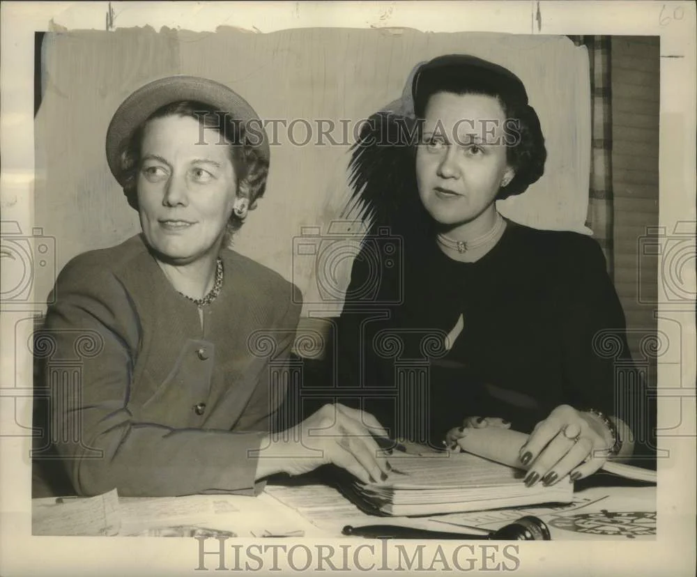 1950 Press Photo Nona E. Martin & Myrl Grennon of the Pilot Club International