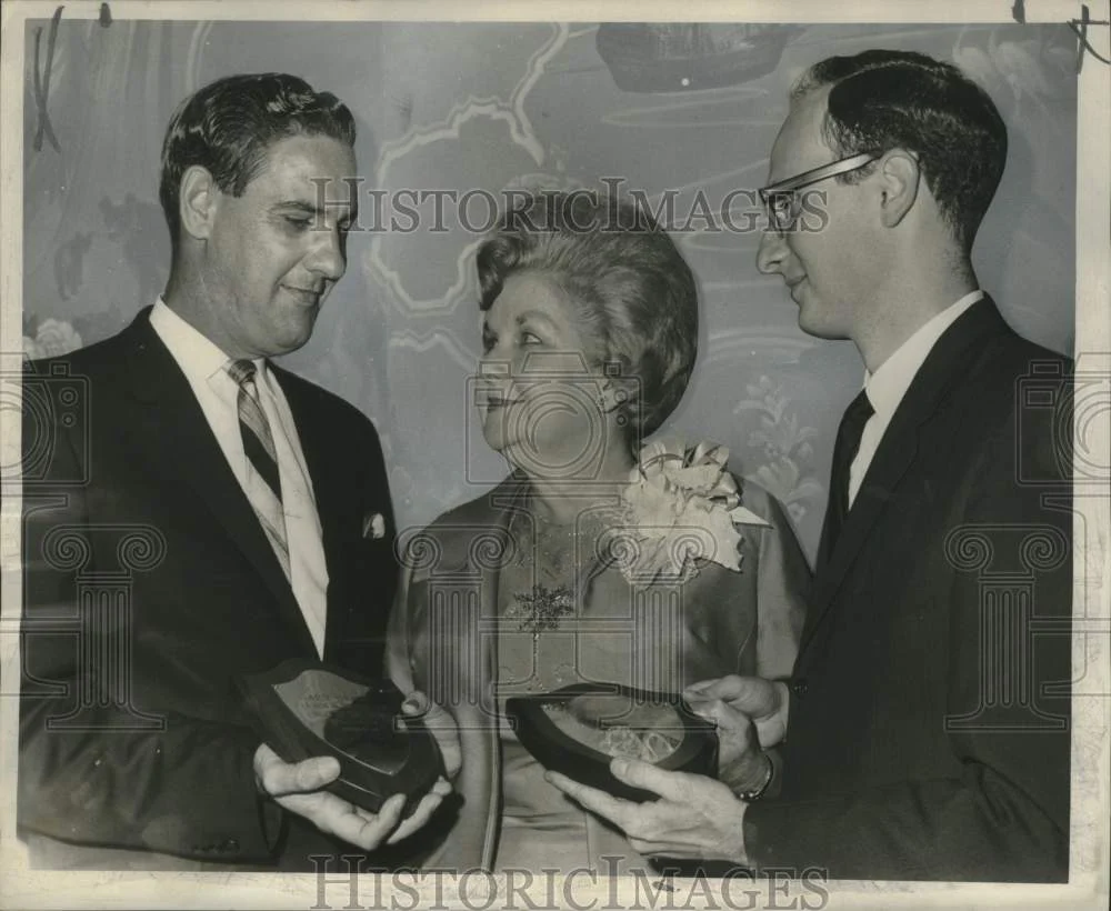 1966 Press Photo Gary Hymel & Ronald B. Rea honored by Mrs. Erin Favalora- PBX