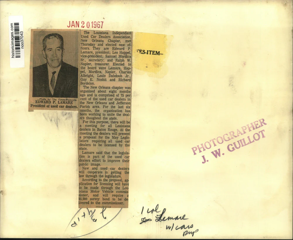 1967 Press Photo Officers of Louisiana Independent Used Car Dealer Association - Image 2
