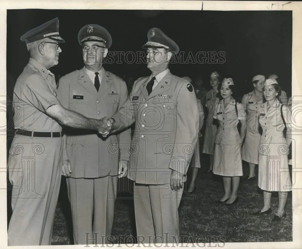 1962 Press Photo Welcome ceremonies 337th Reserve Dental Detachment at Fort Polk