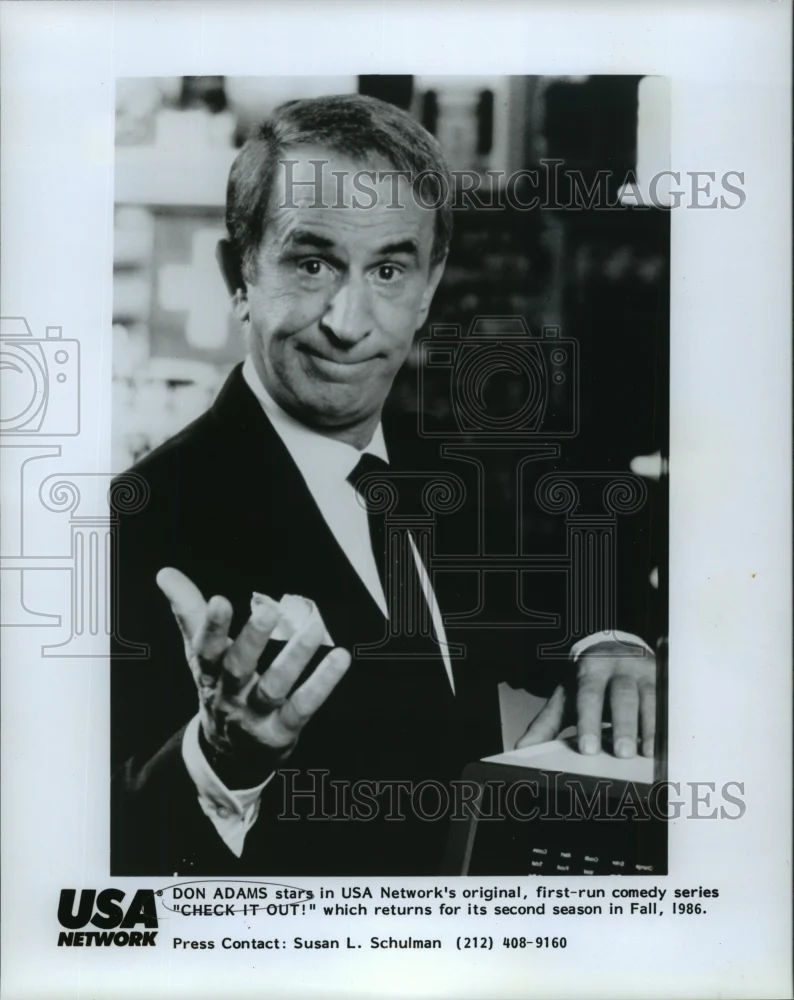 1986 Press Photo Don Adams stars in Check It Out, on USA Network. - nop00281