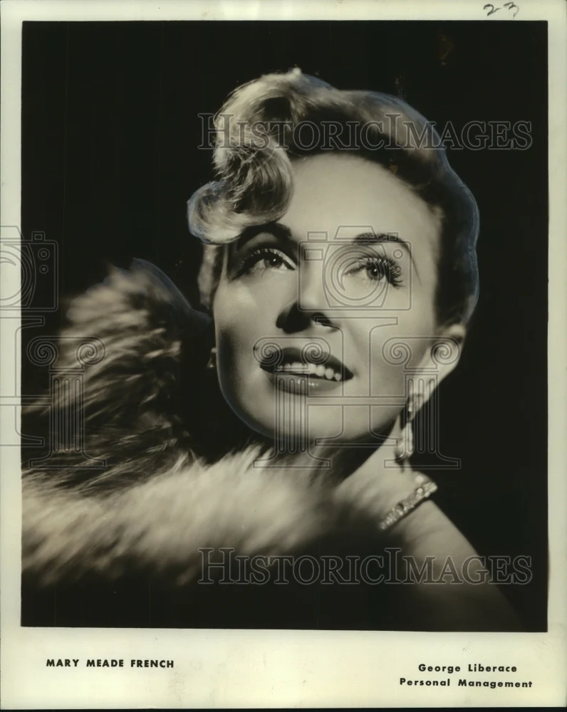 1959 Press Photo Singer Mary Meade French - nop29256