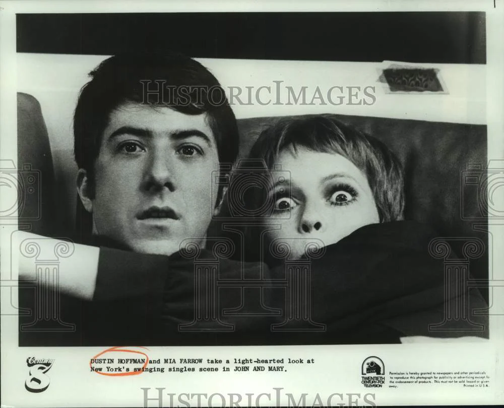 1980 Press Photo Actors Dustin Hoffman and Mia Farrow in "John and Mary'