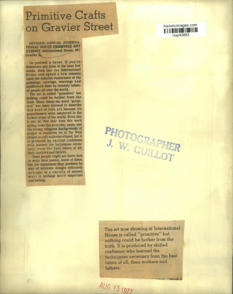 1977 Press Photo Art at Second Annual International House Primitive Art Exhibit - Image 2