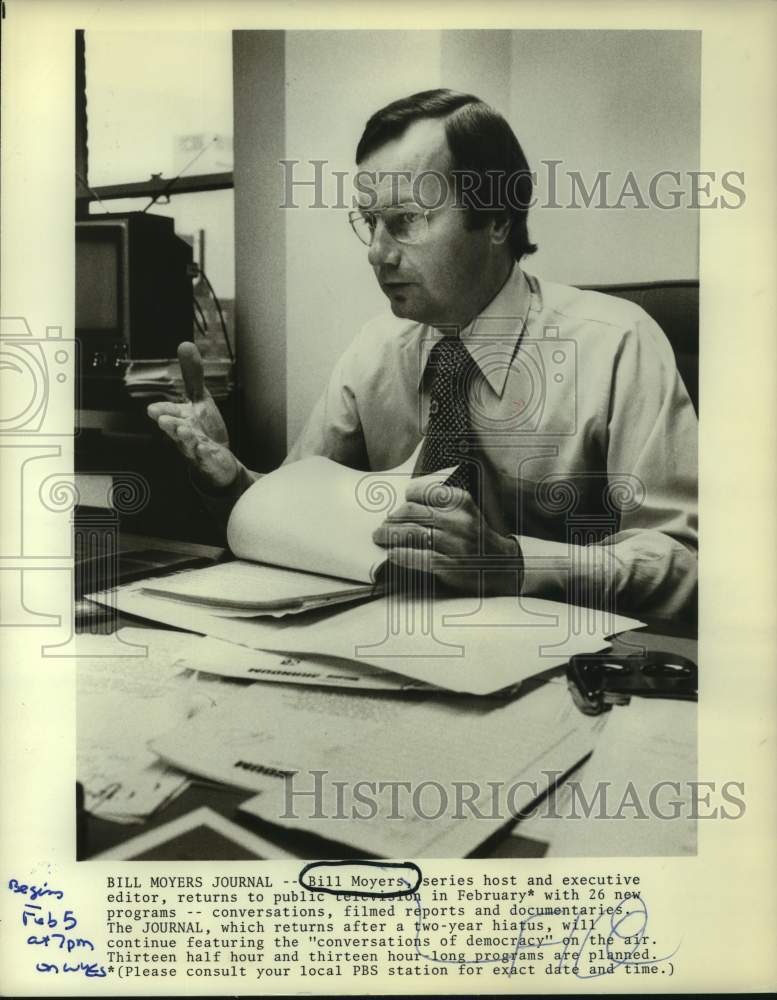 1980 Press Photo Bill Moyers, host & executive editor of "The Journal" series