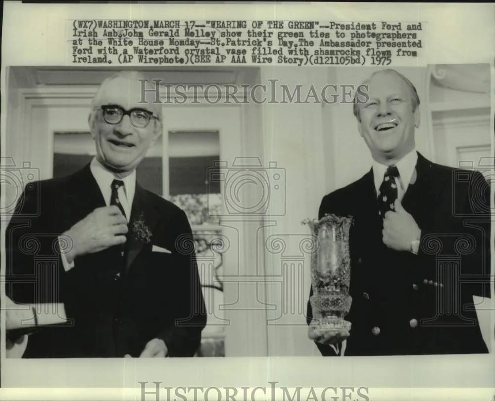 1975 Press Photo President Ford and Irish Ambassador John Gerald Molley