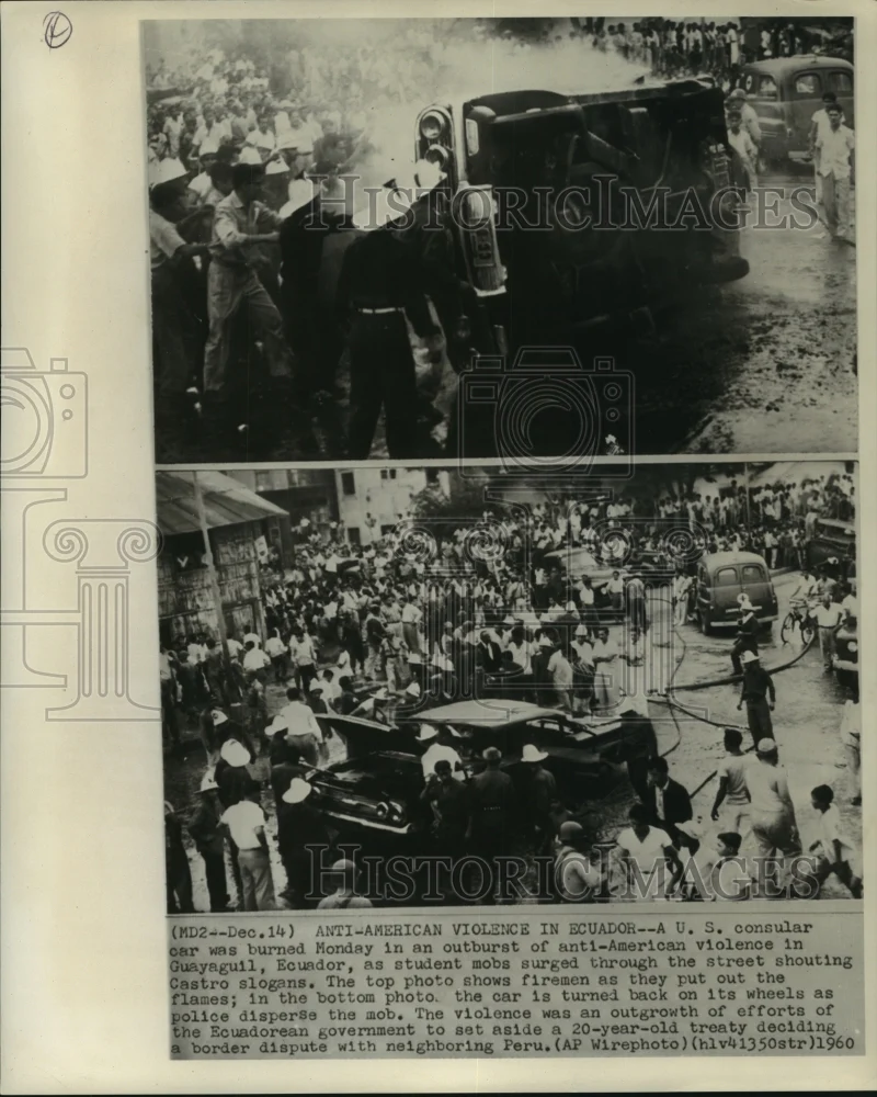 1960 Press Photo Ecuadorean student demonstrations against government