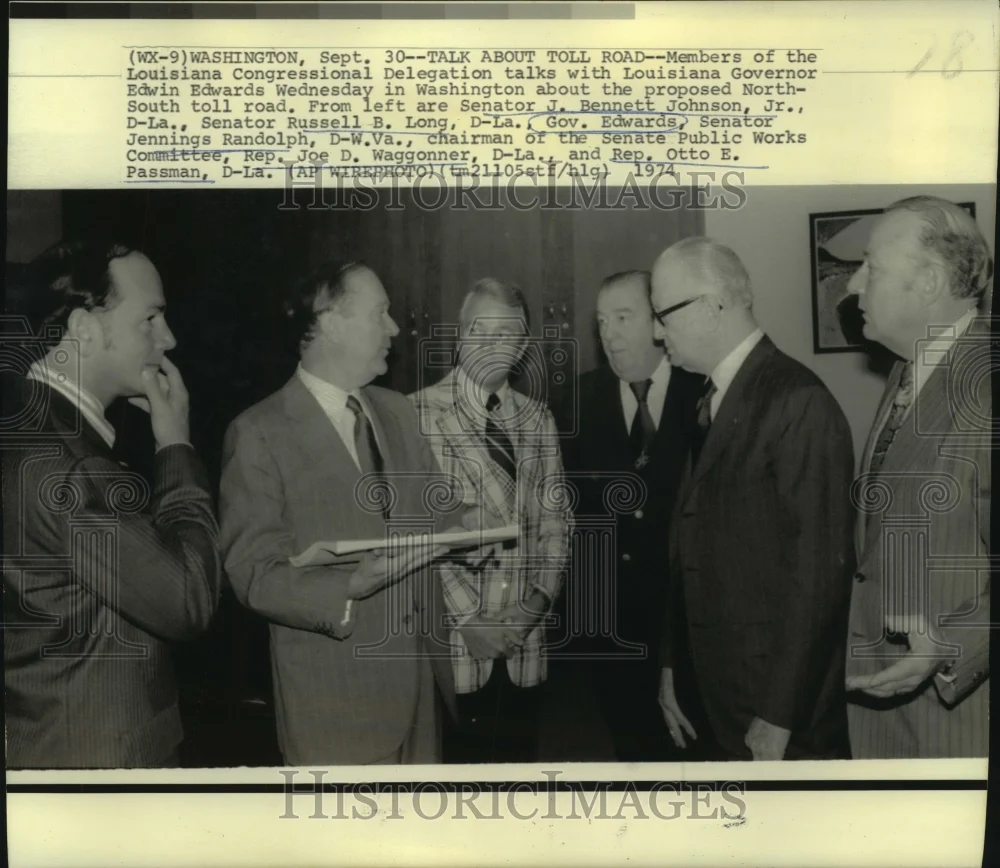 1974 Press Photo Gov. Edwards & other LA Congressional Delegation in Washington
