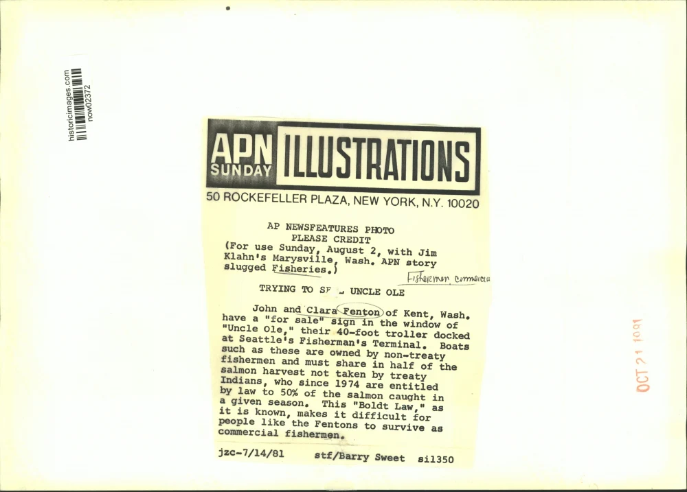 1981 Press Photo John & Clara Fenton, commercial fishermen, have boat for sale. - Image 2