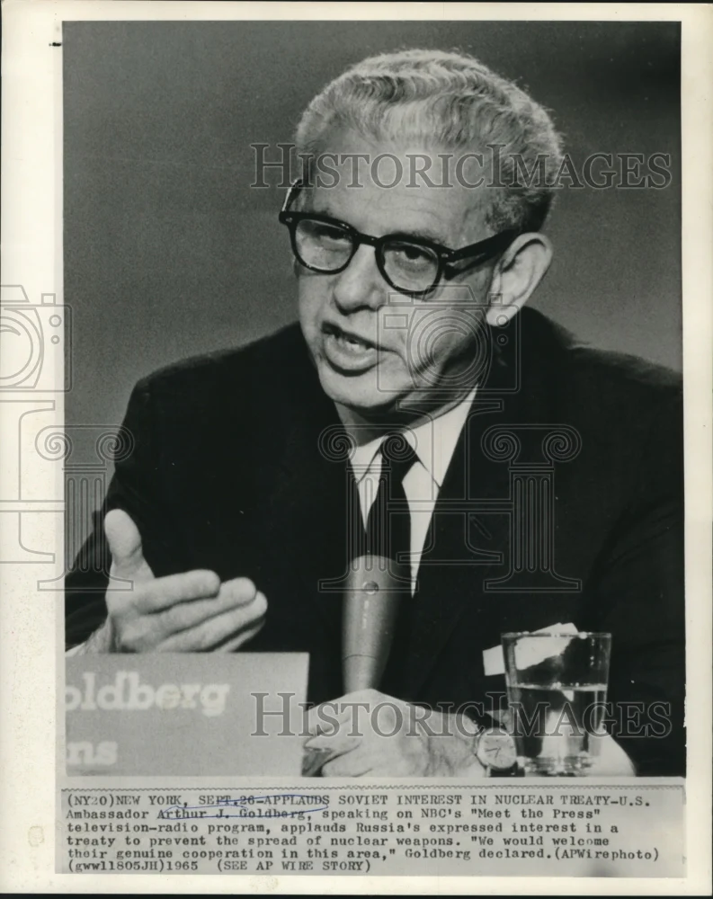 1965 Press Photo U.S. Ambassador Arthur Goldberg on "Meet the Press."