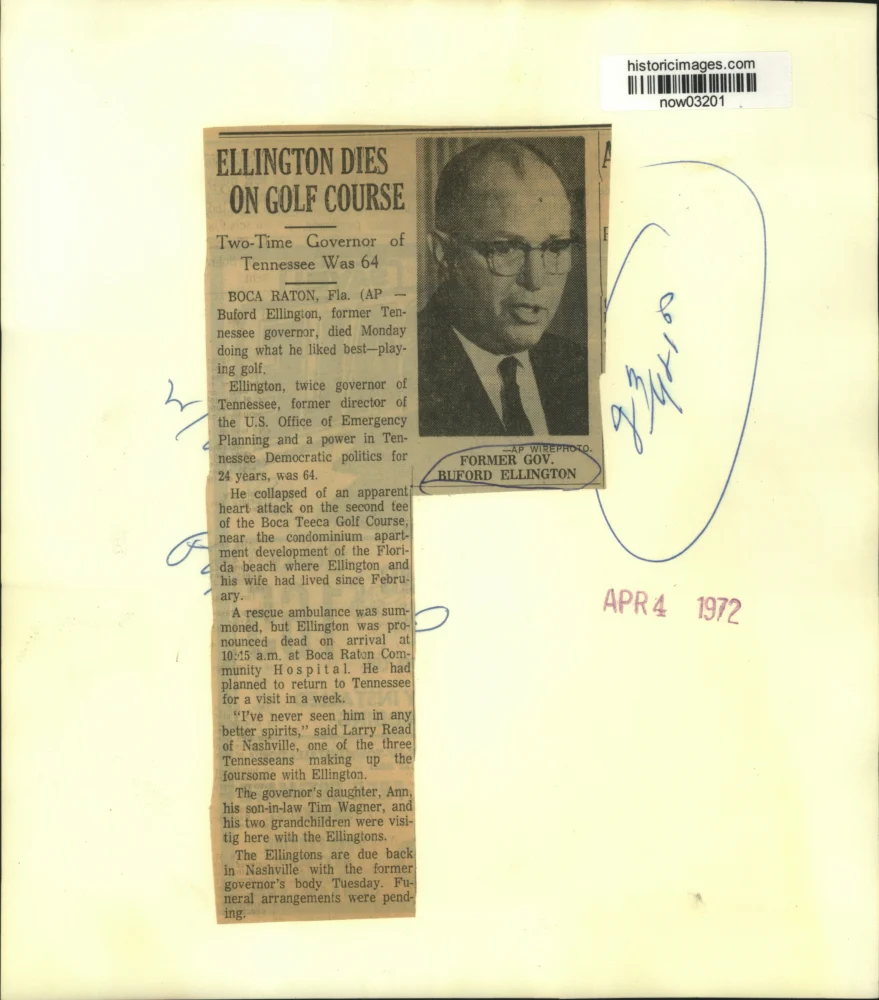 Press Photo Buford Ellington, former Tennessee Governor - now03201 - Image 2