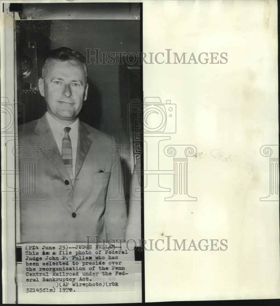 1970 Press Photo Federal Judge Fullam over Penn Central Railroad bankruptcy