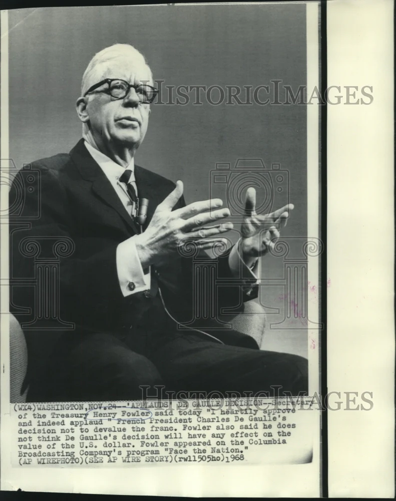1968 Press Photo Treasury Secretary Henry Fowler appears on "Face the Nation."