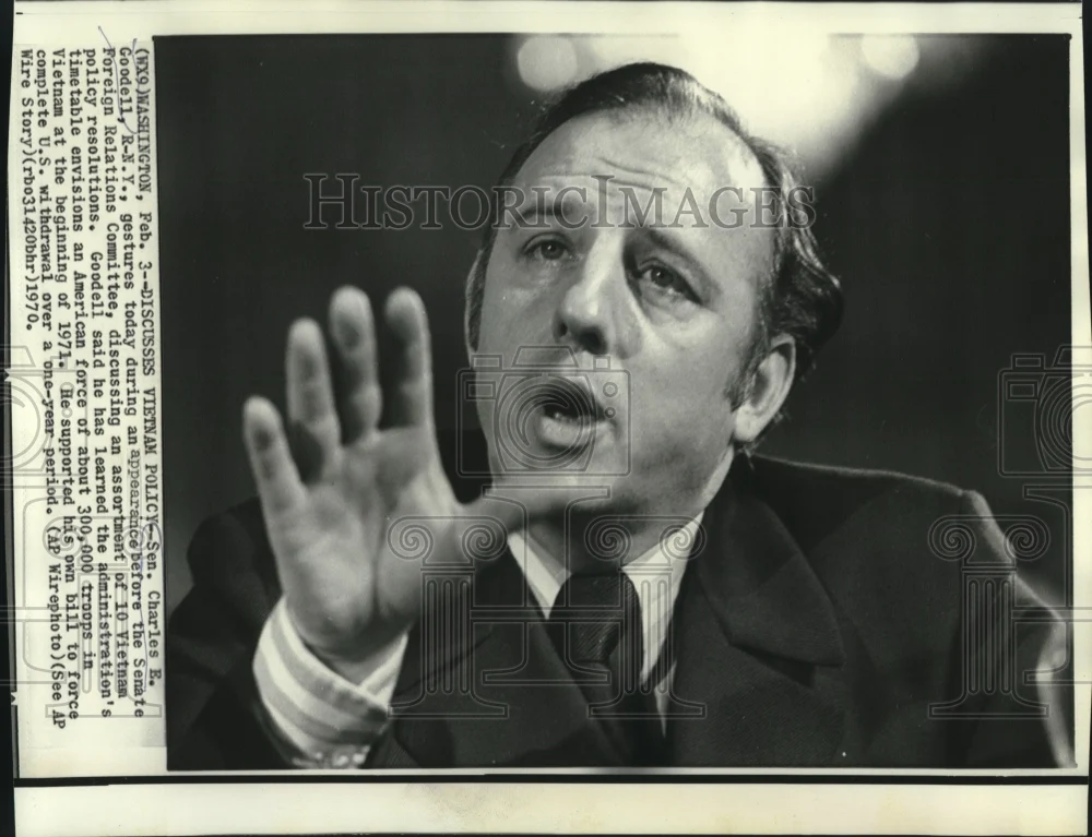 1970 Press Photo Sen. Charles Goodell at Senate Foreign Relations Committee