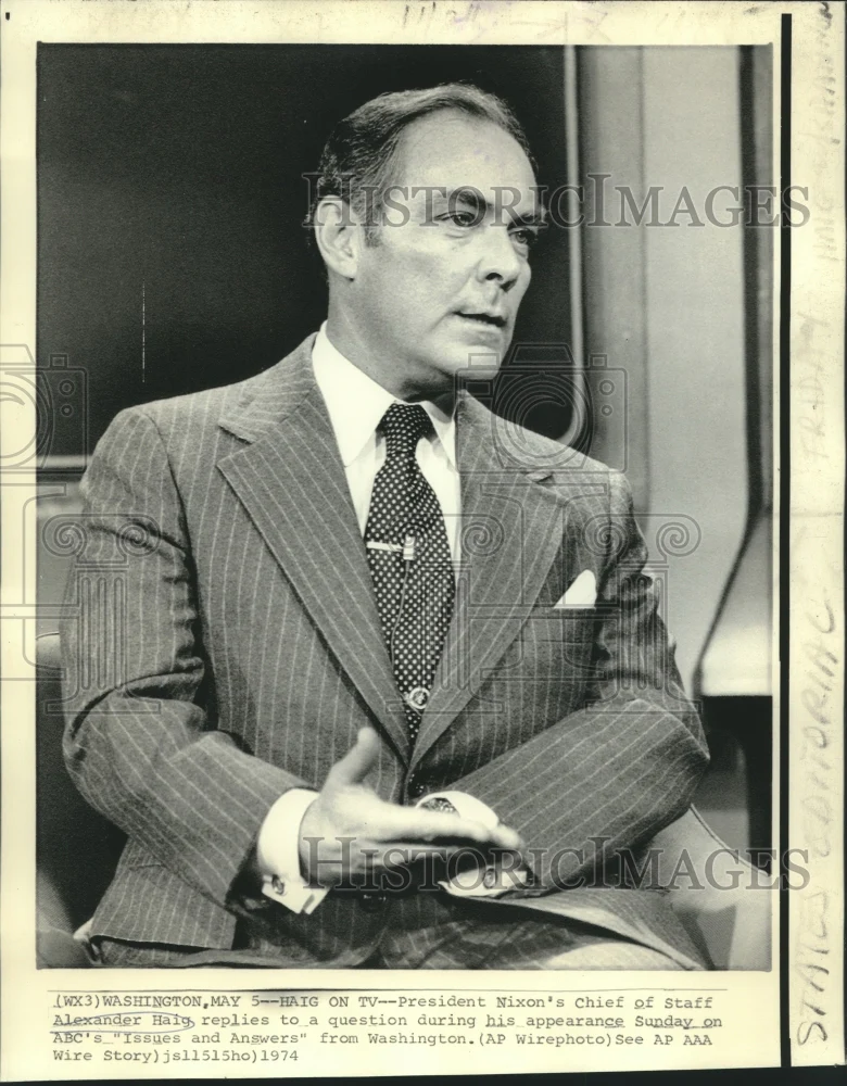 1974 Press Photo Chief of Staff Alexander Haig on "Issues and Answers"