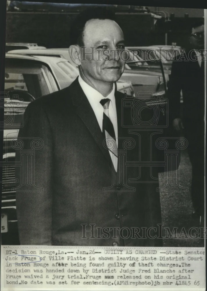 1965 Press Photo State Senator Jack Fruge leaves Baton Rouge's District Court