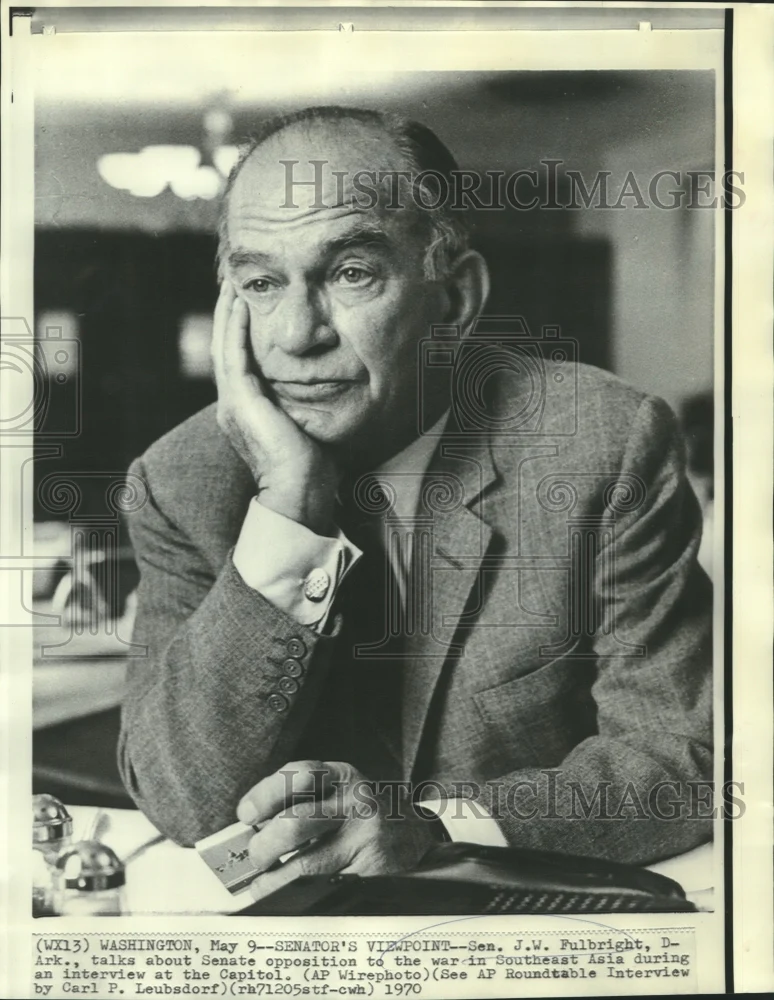 1970 Press Photo Senator J.W. Fulbright shown during interview at the Capitol