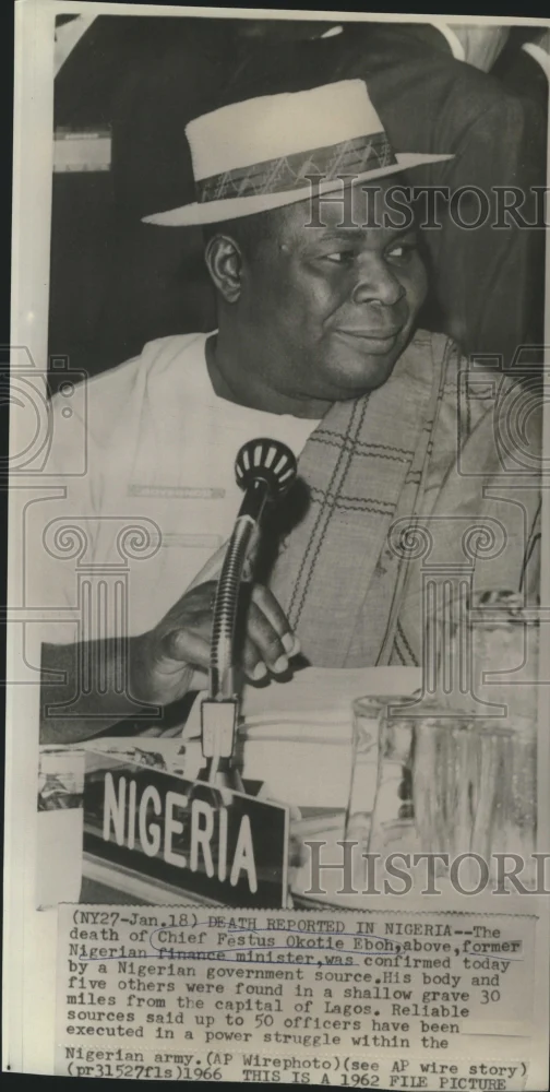 1962 Press Photo Chief Festus Okotie Eboh, former Nigerian Finance Minister