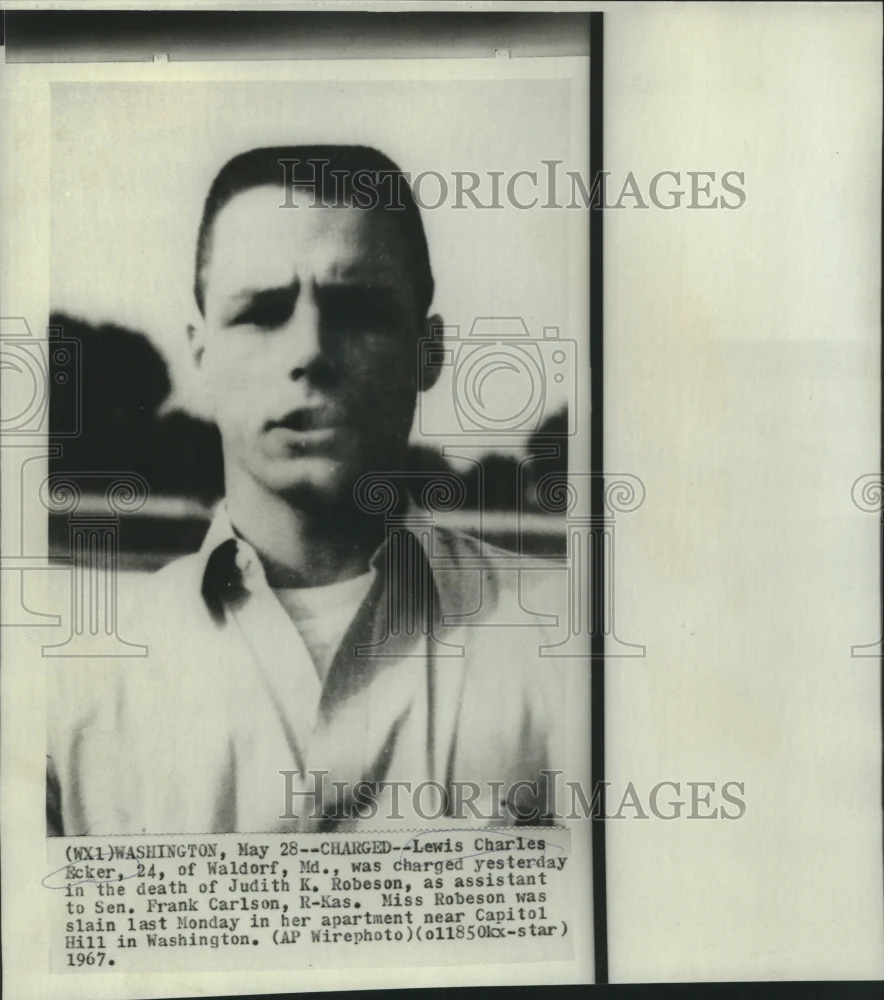 1967 Press Photo Lewis Charles Ecker charged in death of Judith Robeson