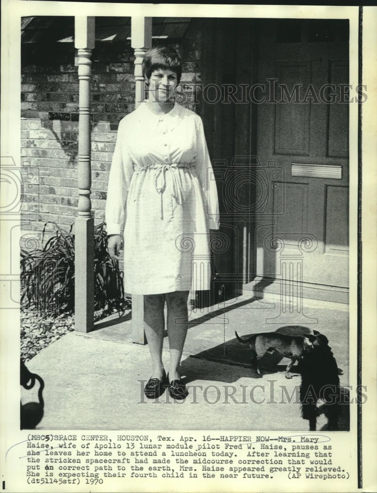 1970 Press Photo Mrs.Mary Haise, wife of Apollo 13 lunar pilot Fred Haise in TX