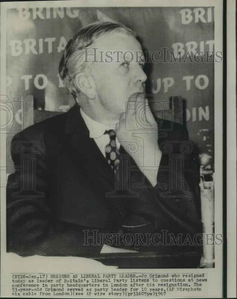 1967 Press Photo Jo Grimond, Britain's Liberal Party leader at new conference