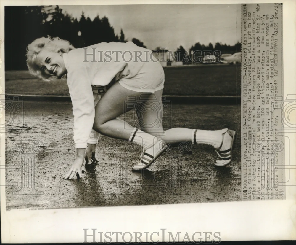1963 Press Photo Betty Gilbert, Oregon State University 100-yard specialist
