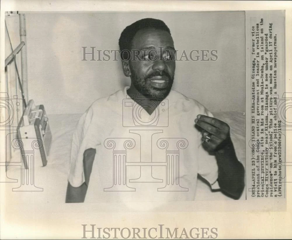 1962 Press Photo Antoine Gizenga at Mbula-Bemba, an island on Congo River