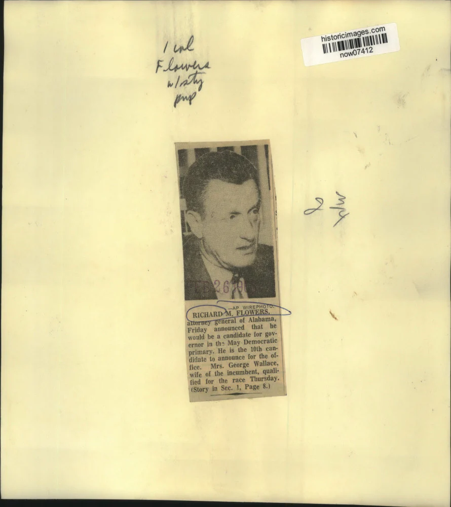 1966 Press Photo Alabama's Attorney General Flowers announces governor candidacy - Image 2