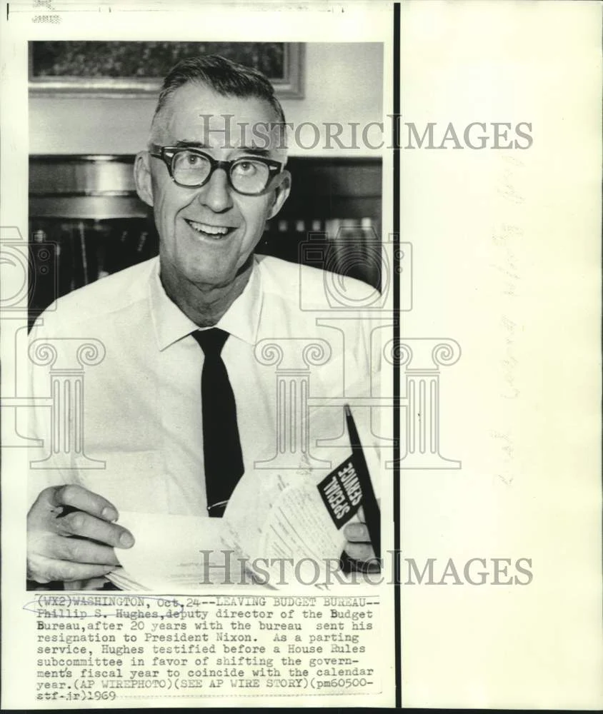 1969 Press Photo Phillip S. Hughes, Deputy Director of Budget Bureau - now10361