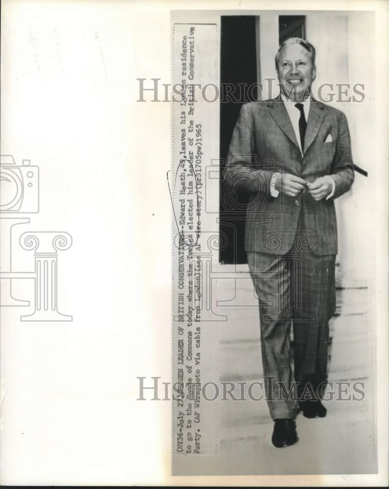 1965 Press Photo Edward Heath leaves residence in London for House of Commons