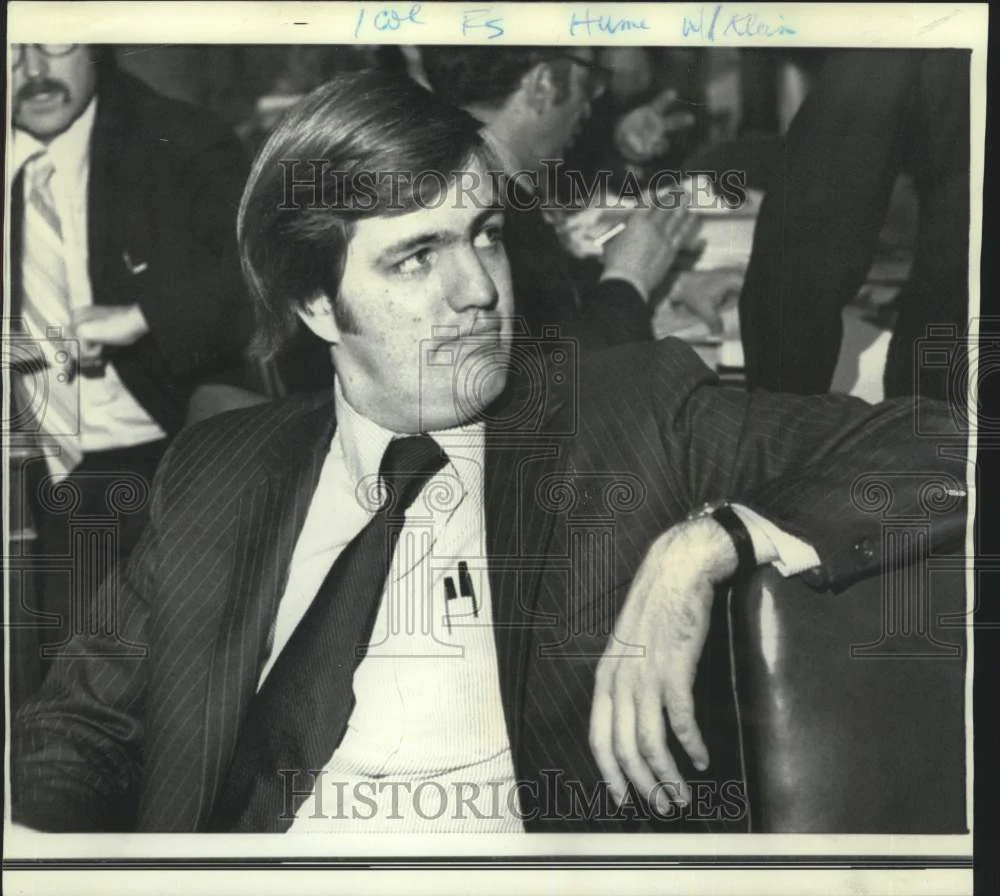 1972 Press Photo Brit Hume, aide to Jack Anderson testifies at Senate Judiciary
