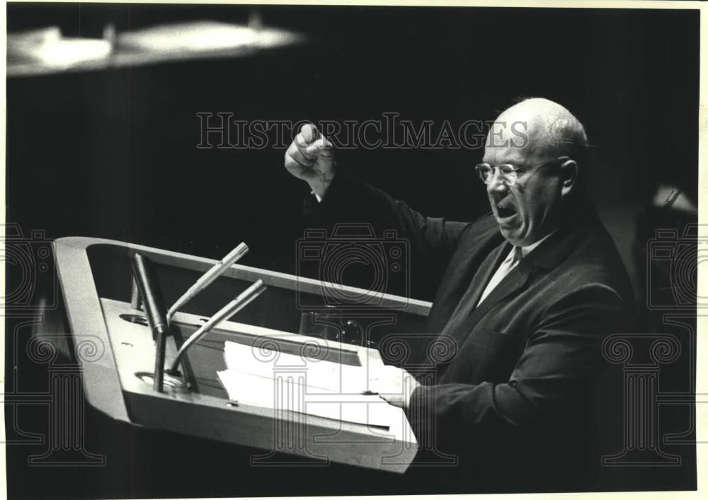 1960 Press Photo Soviet Premier Khrushchev at United Nations General Assembly