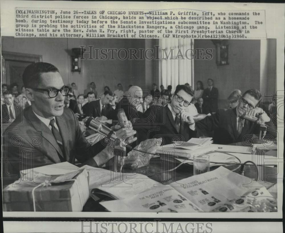 1968 Press Photo William Griffin testified at Senate Investigations subcommittee