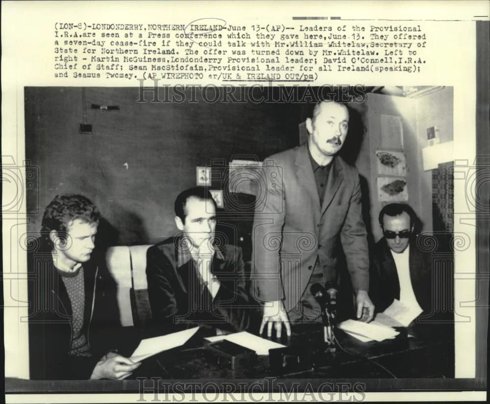 1972 Press Photo IRA Provisional leaders at news conference in Londonderry