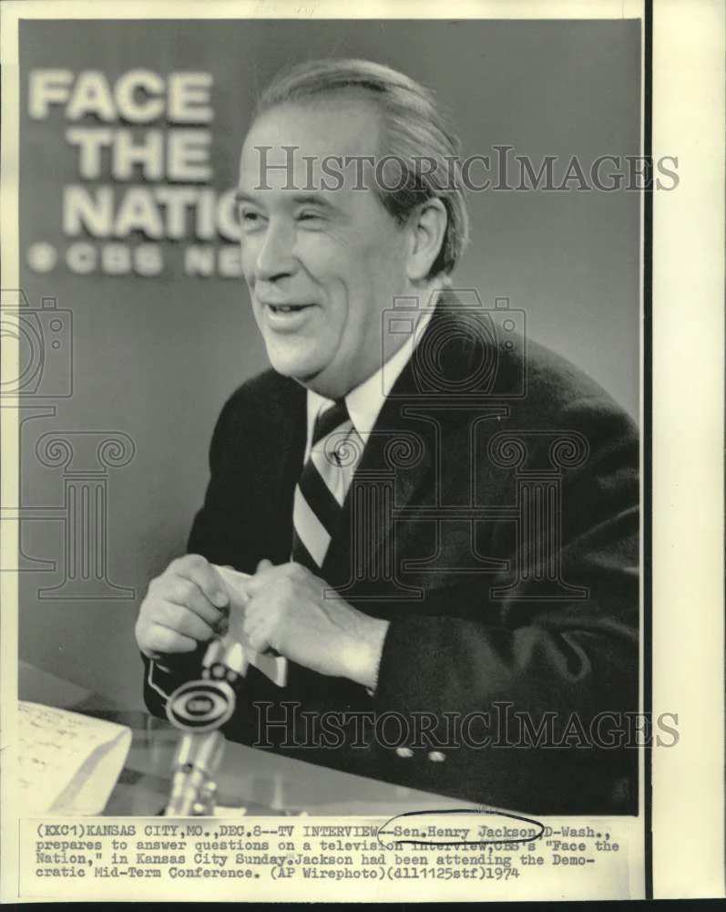 1974 Press Photo Senator Henry Jackson appears on CBS' "Face the Nation"