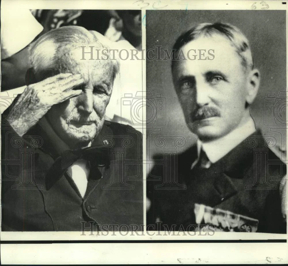 1971 Press Photo Admiral Richard Jackson at 104th birthday and in 1926
