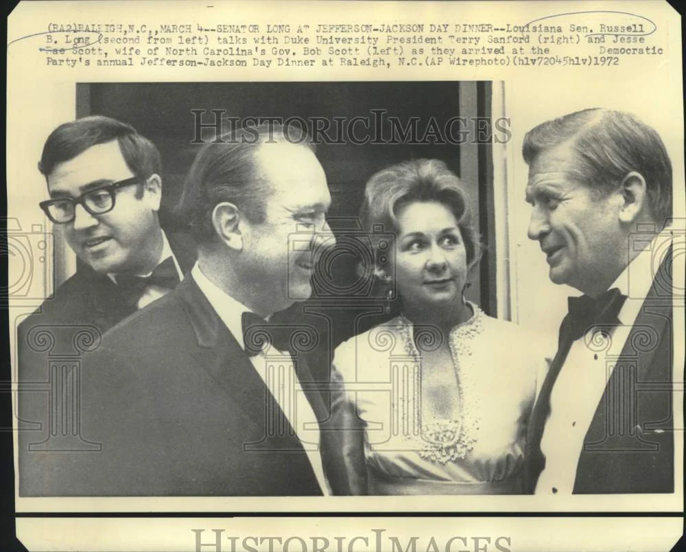 1972 Press Photo Senator Russell Long and others at Jefferson-Jackson Day Dinner