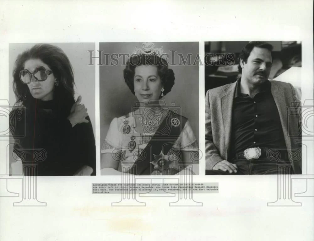 1984 Press Photo L to R: Reynolds, Jacqueline; Carr, QE II; Weisnberg,Reynolds